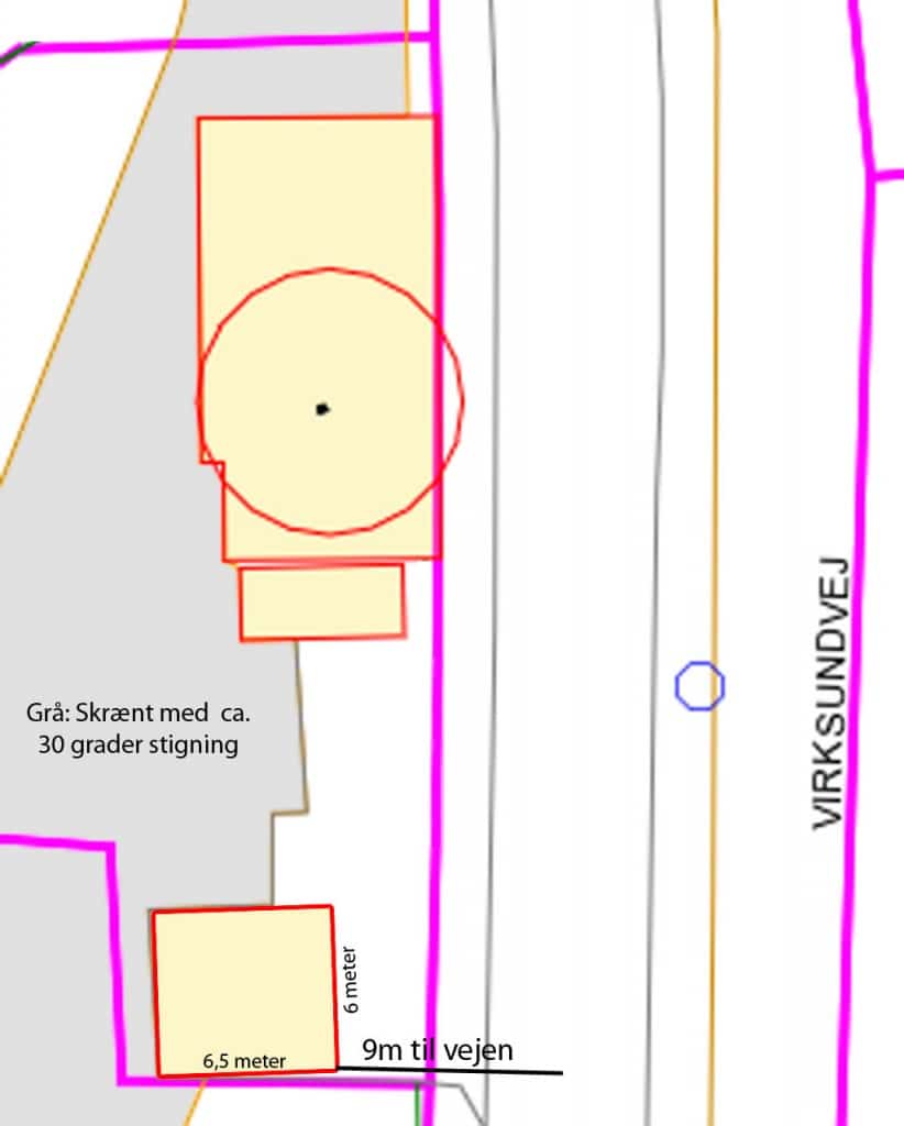 Placering af skuret